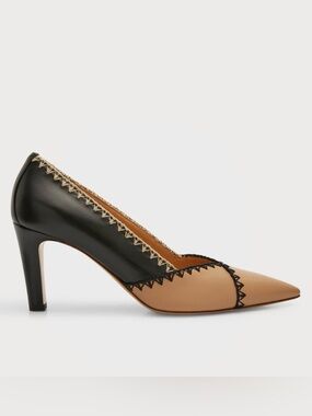 Gabriela Hearst Two-Tone Tan and Black Pointed Toe Pumps